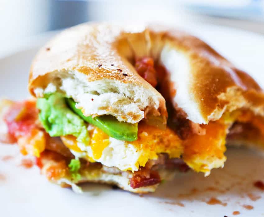 Everything Bagel Breakfast Sandwich - Layers of Happiness