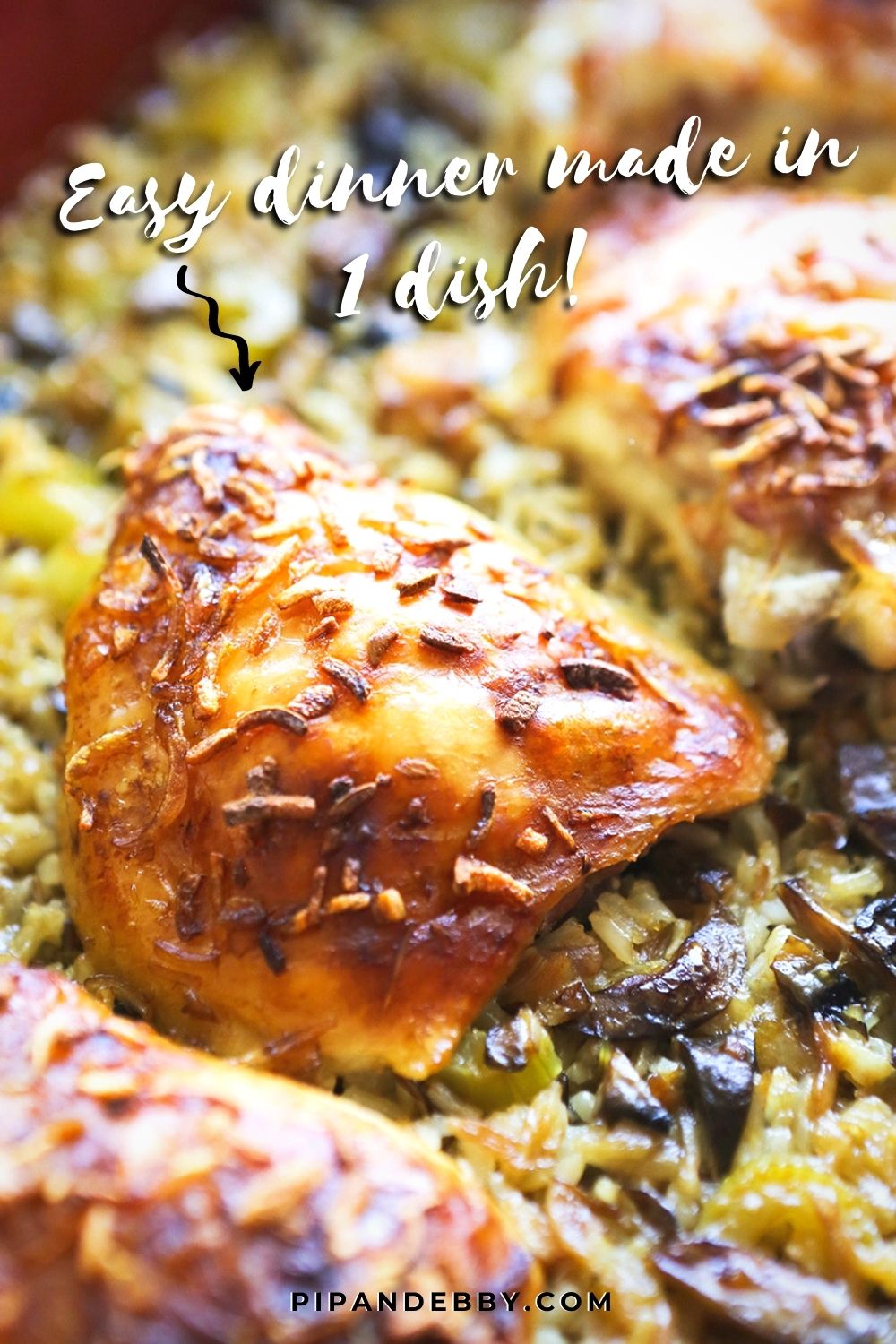 Chicken and Rice Bake Recipe - Made in 1 pan! - Pip and Ebby