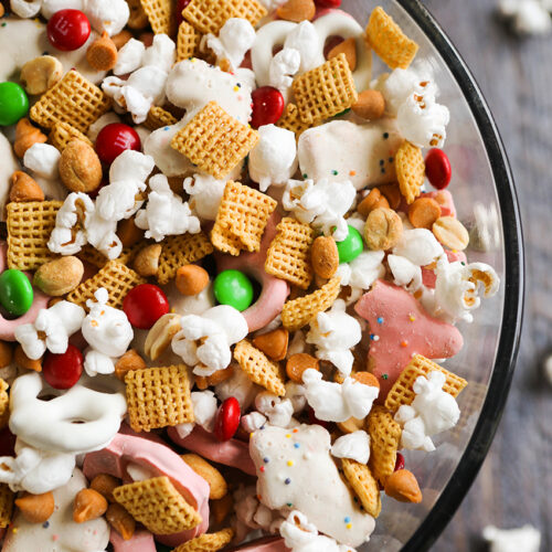 Holiday Snack Mix - Easy, Festive Treat! - Pip and Ebby