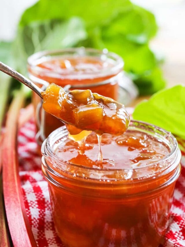 Peach Rhubarb Jam Recipe - Pip and Ebby