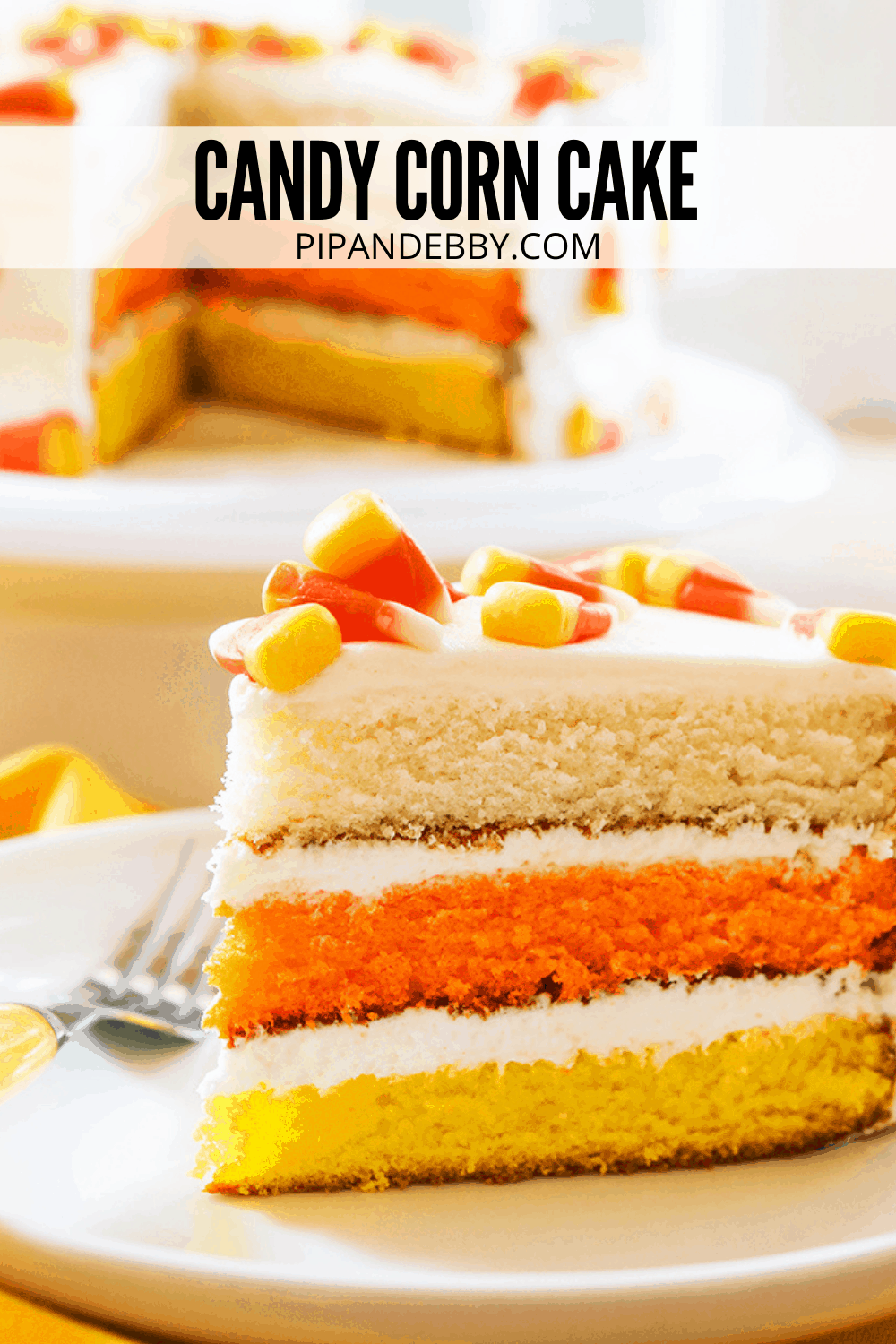 Candy Corn Cake Festive Fall Dessert Pip And Ebbty