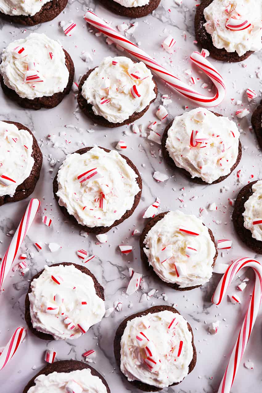 Triple Chocolate Cookies with Peppermint Frosting Recipe - pipandebby.com