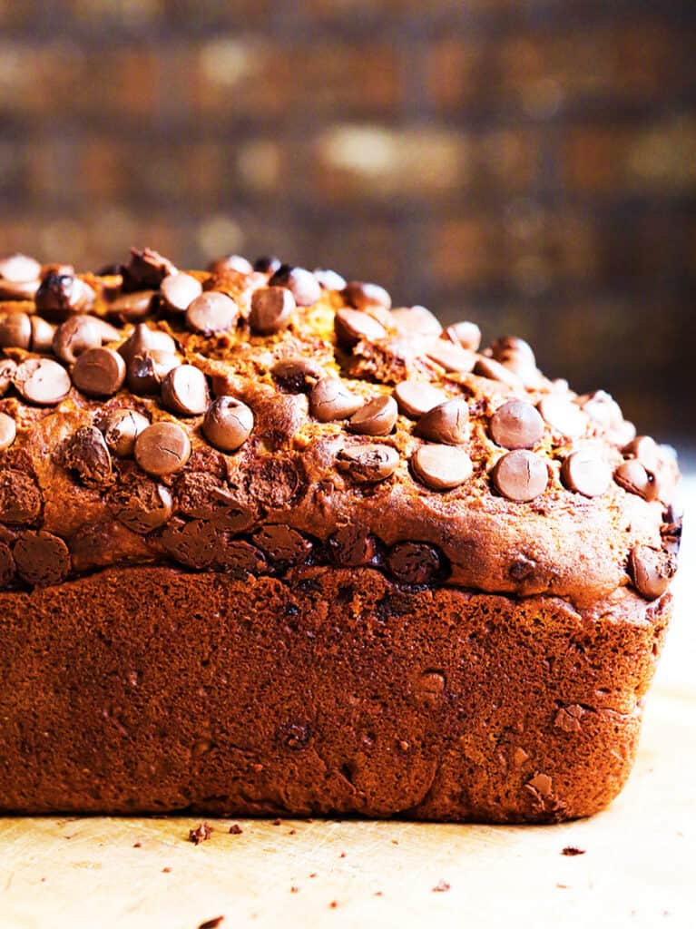 Loaf of banana pumpkin bread. 