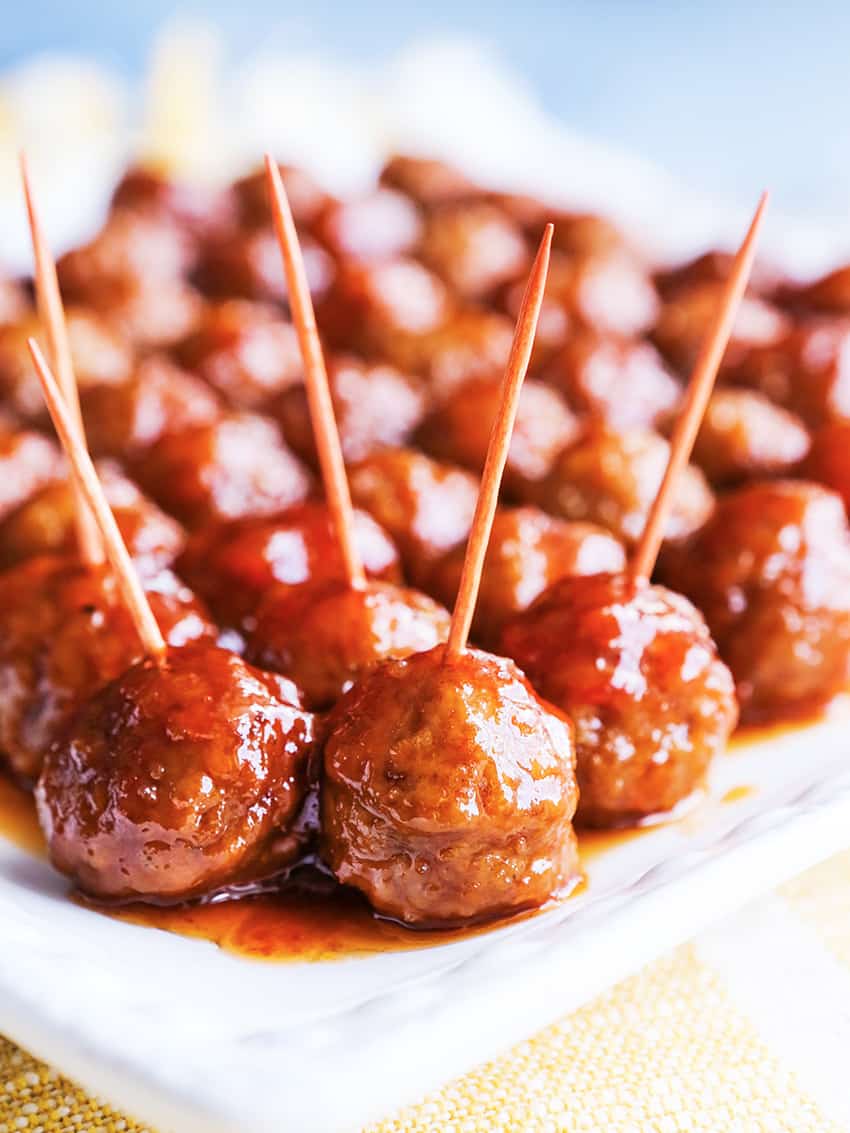 Crockpot Meatballs - Easy to Share at a Party!- Pip and Ebby