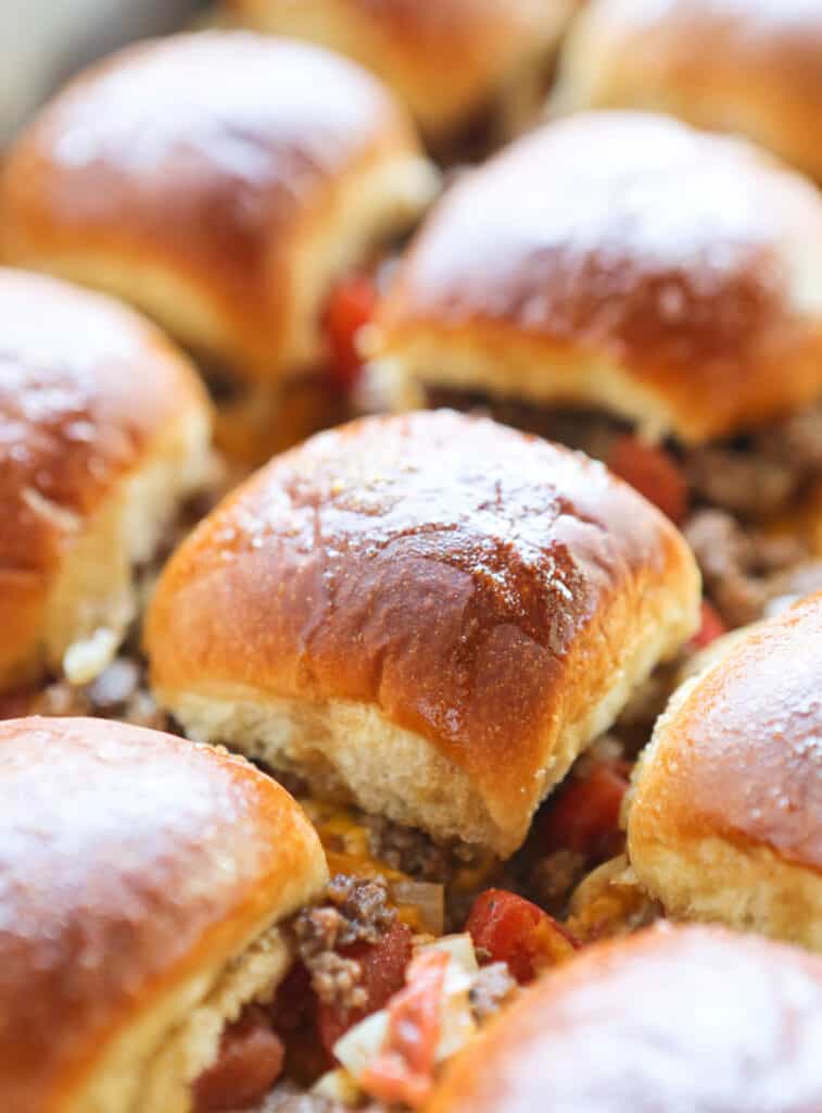 Baked Cheesy Beef Sandwiches.