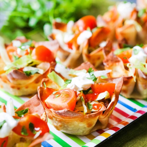 Make Easy Taco Cups for Your Next Party! - Pip and Ebby