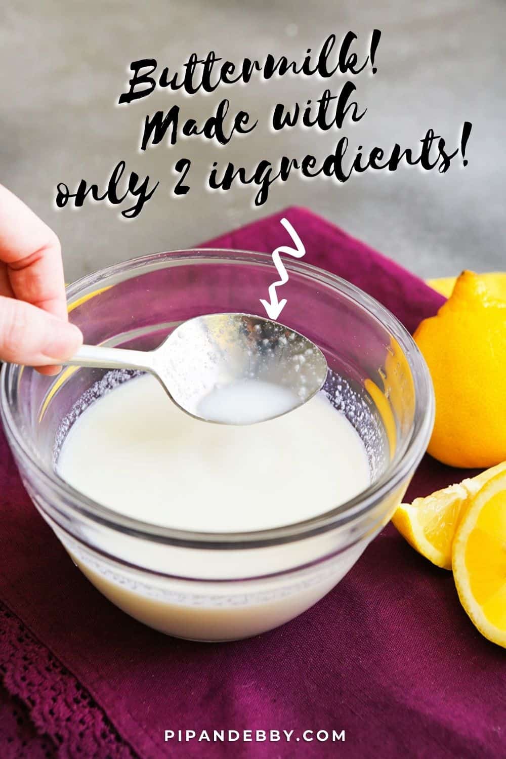 Buttermilk With Lemon Juice Recipe Only 2 Ingredients! Pip and Ebby