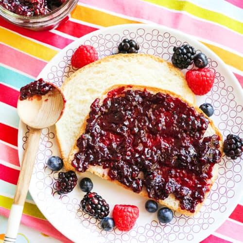 Mixed Berry Jam Instant Pot or Stovetop Pip and Ebby