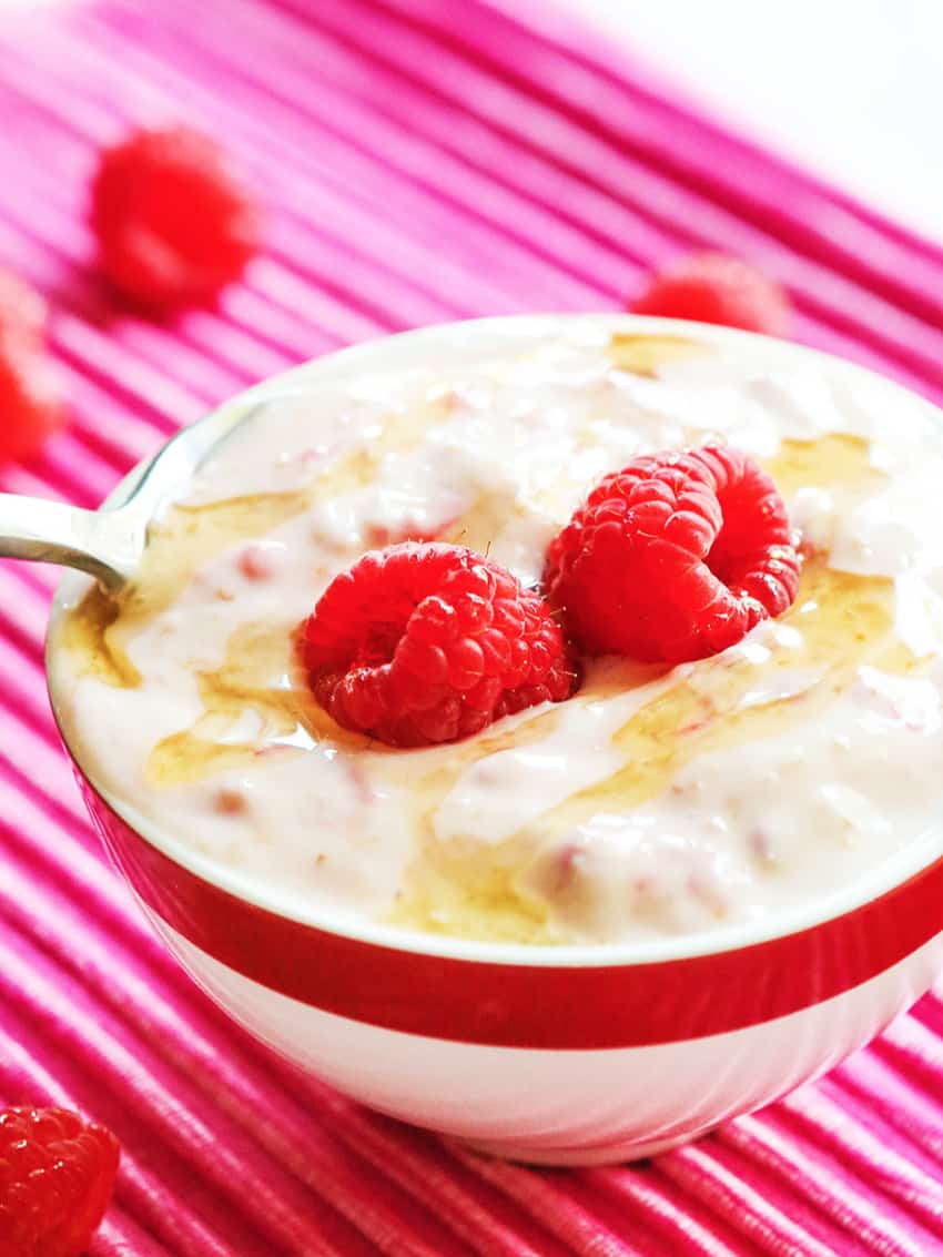 Raspberry Yogurt Recipe With Honey - Pip and Ebby