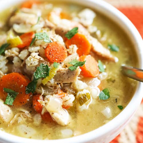 Turkey Barley Soup - Hearty and Healthy!- Pip and Ebby