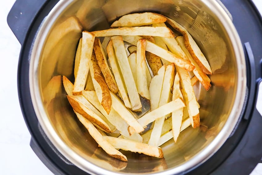 perfectly cooked fries in air fryer