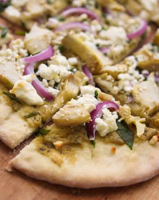 Spinach artichoke flatbread. 