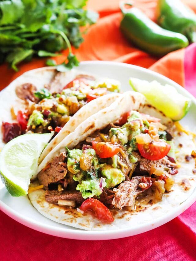 Mexican Tender Beef Barbacoa Tacos in the Crockpot