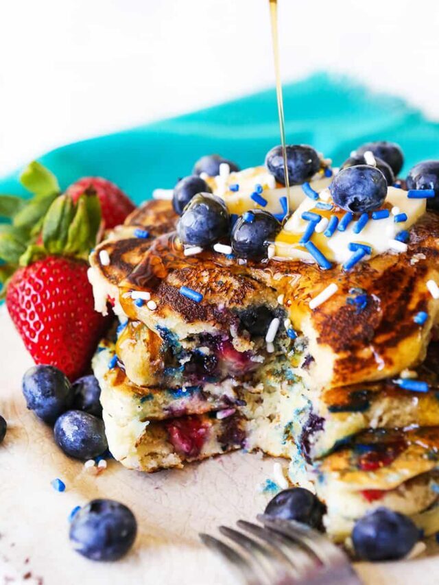 Super Fun Breakfast with Pancakes without Buttermilk Plus Berries