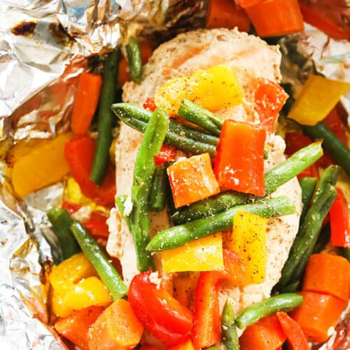 Grilled Chicken and Veggies in Foil - Pip and Ebby