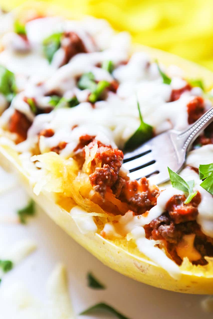 Stuffed Spaghetti Squash - Done In 30 Min! - Pip And Ebby