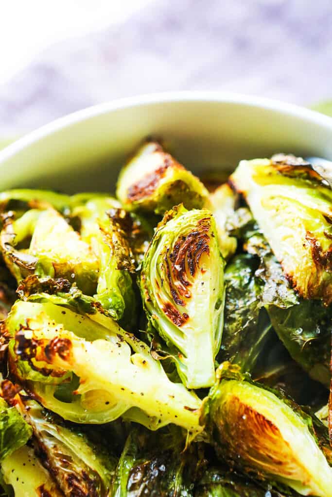 bowl filled with roasted brussels sprouts