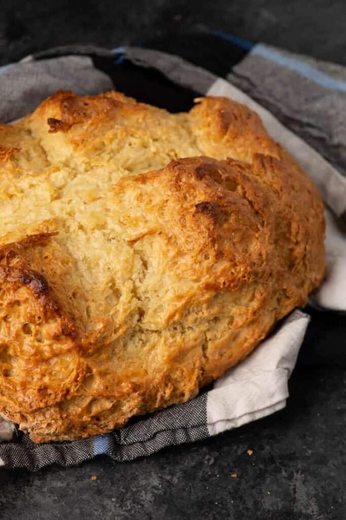 irish soda bread in a basket 