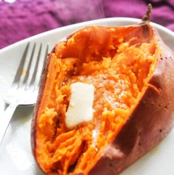 Baked Sweet Potato Recipe In The Microwave - Pip and Ebby