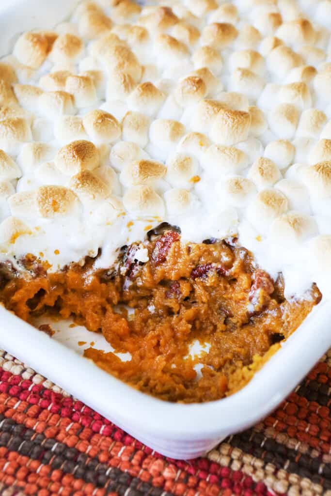 Sweet Potato Casserole with Pecan Topping - Pip and Ebby