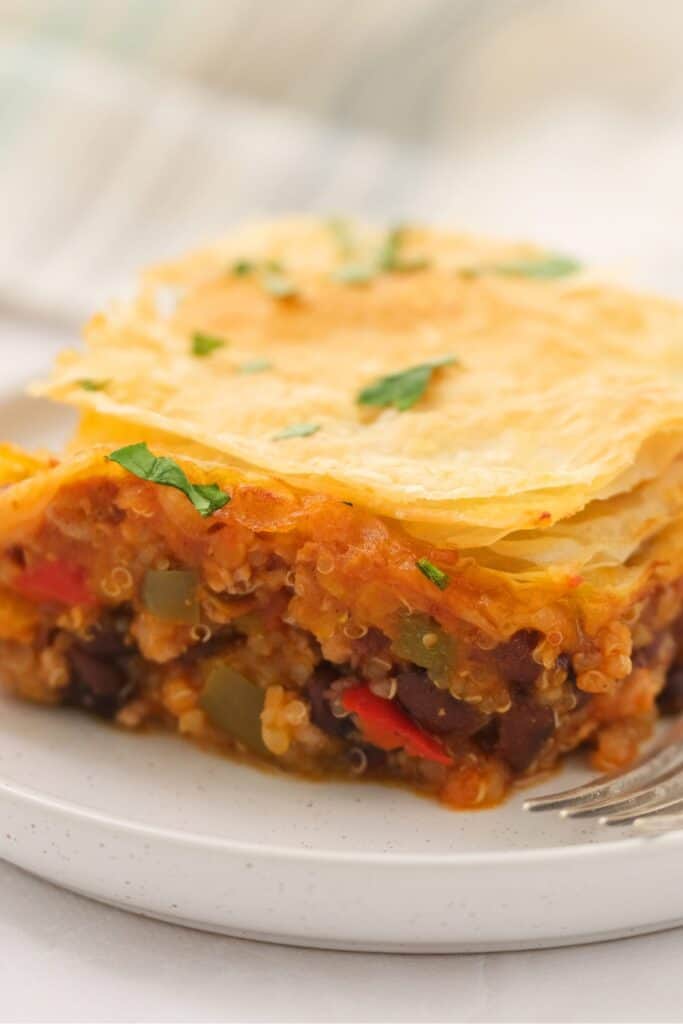 Pot pie using leftover chili. 