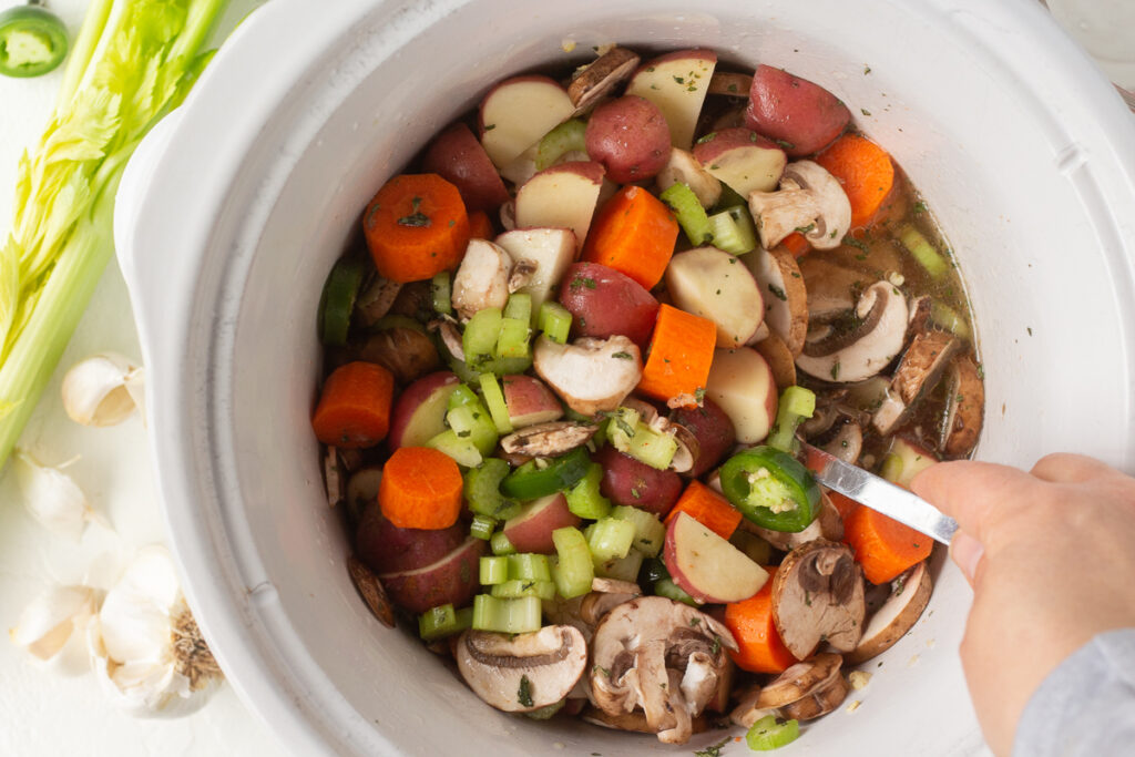 Vegetables in the Crock Pot Easy side dish! Pip and Ebby