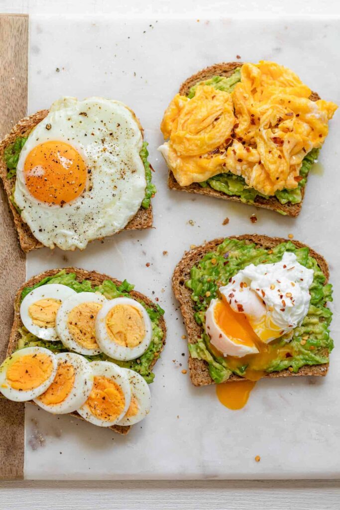 Avocado toast 4 ways. 