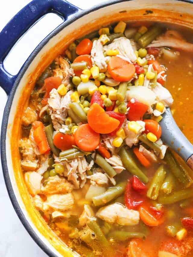 Anything in the Pantry Chicken Veggie Soup Recipe - Pip and Ebby