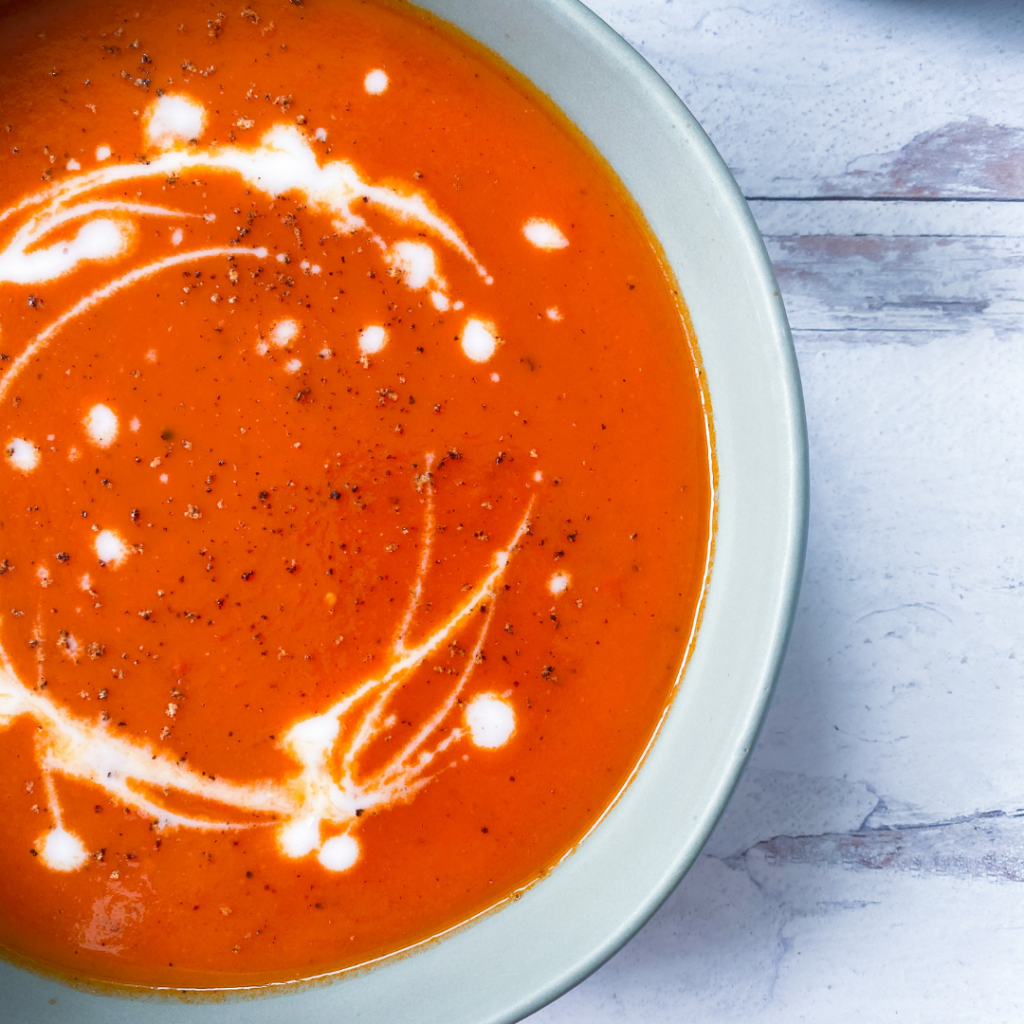 Tomato soup in a bowl. 