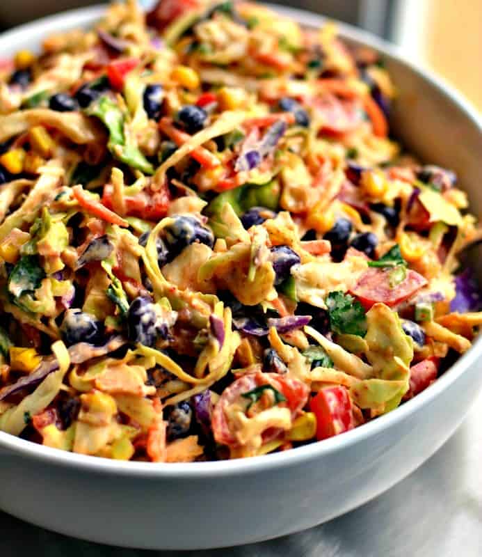 Mexican coleslaw in a bowl. 