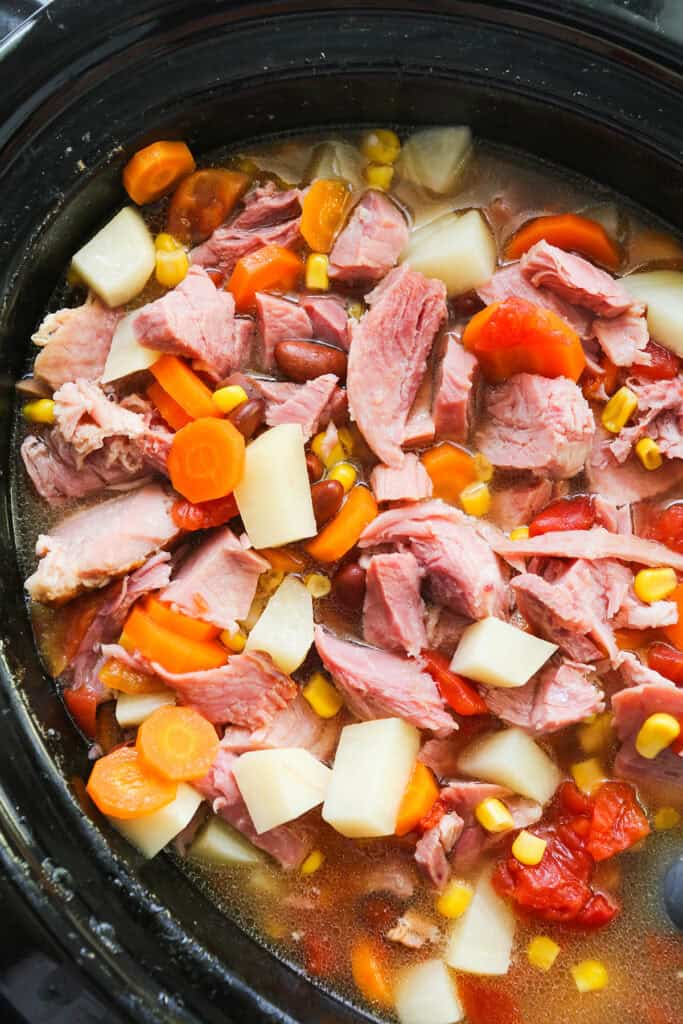 Ham Bone Bean Soup Recipe in the Crockpot Pip and Ebby