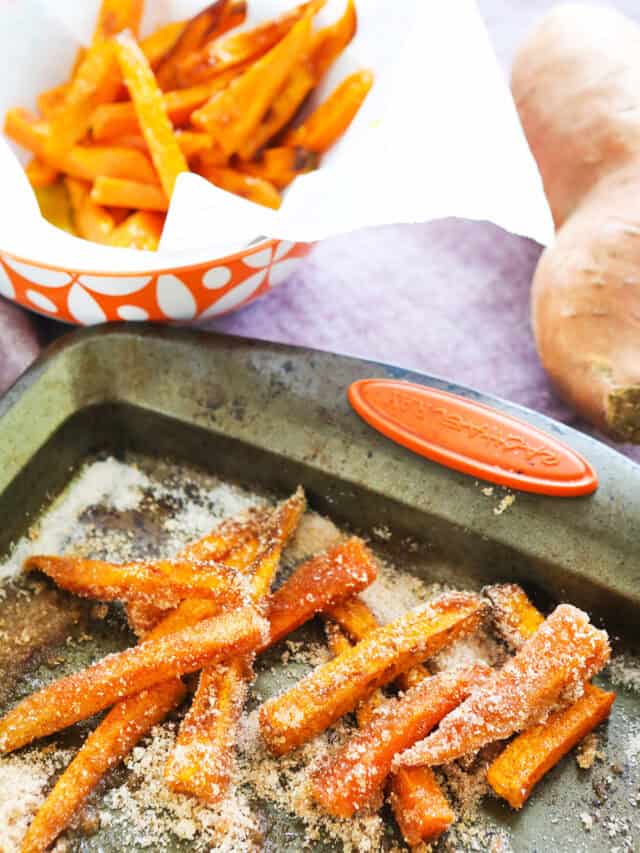 Easy Healthy Side Dish Air Fryer Sweet Potatoes Fries Pip and Ebby