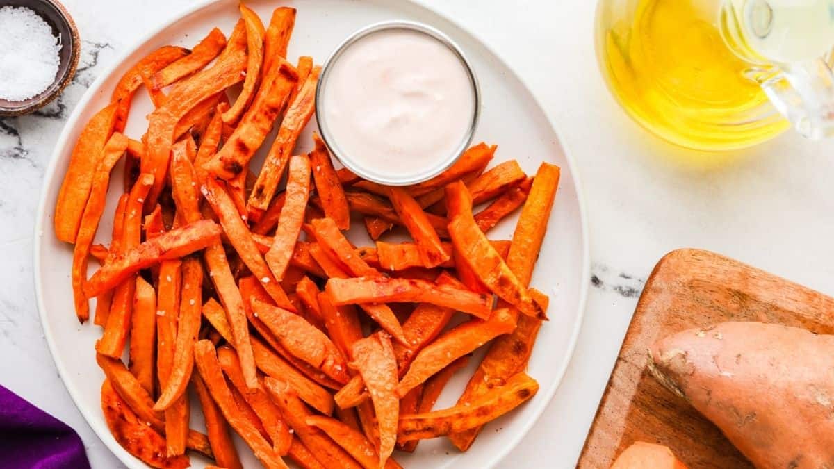 3 Ingredient Sweet Potato Fries - Pip and Ebby